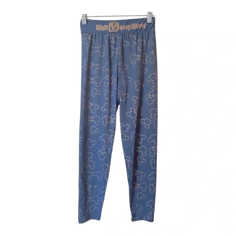 Disney Parks Girls Leggings 50th Anniversary Mickey Mouse Size Large Blue Gold